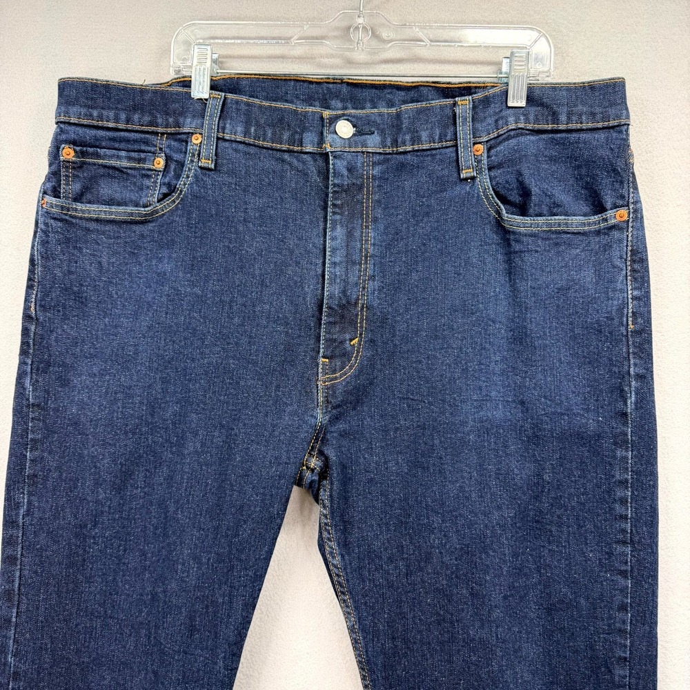 Levi's 559 Jeans Mens 42x32 Blue Denim Dark Wash Stretch Red Tab Straight Wide - Picture 2 of 15